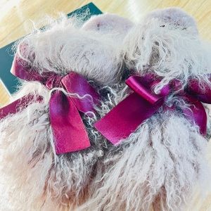 UGG Classic Coquette Mongolian Fur Slippers Womens Size